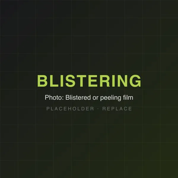 Blistering or peeling