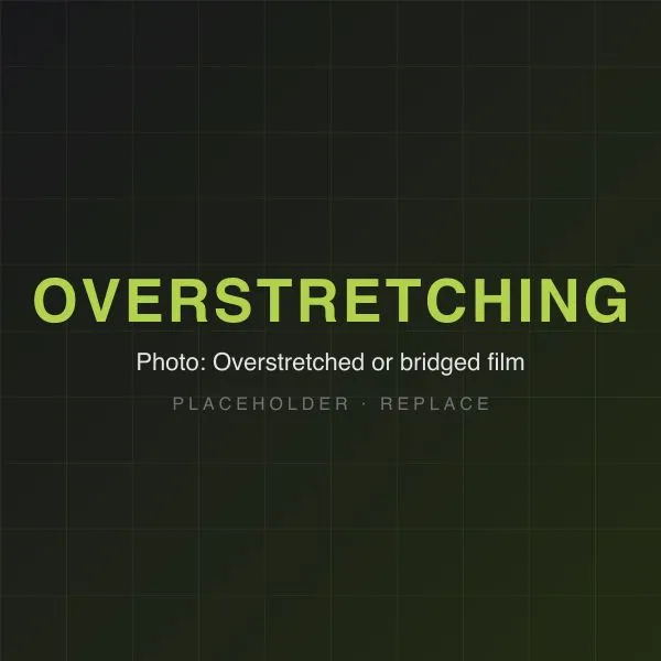 Overstretched or bridged film